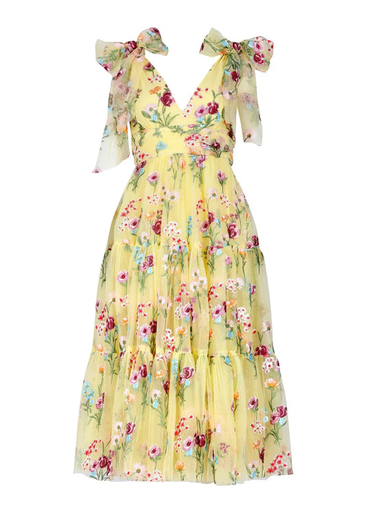 Margaret Midi Dress Yellow