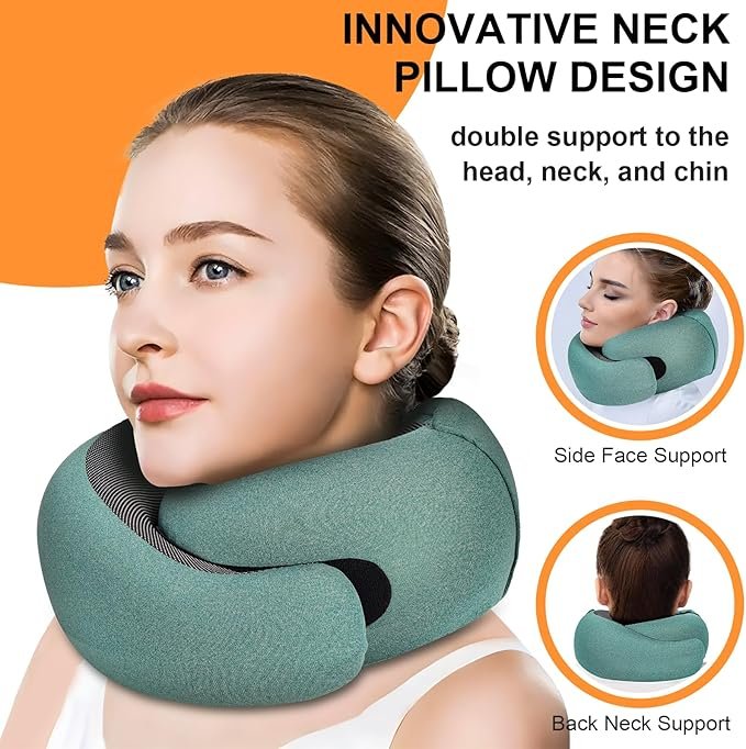 Travel Pillow - Hooded Neck Pillow Airplane Memory Foam Filling - Image 3